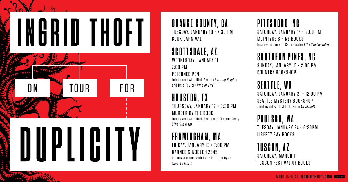 DUPLICITY Book Tour